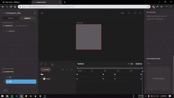 Keyframes that scale the heart icon.